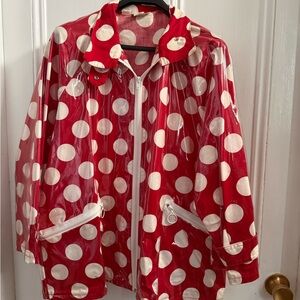 Red Polka Dot Rain Jacket - Women's Waterproof Coat